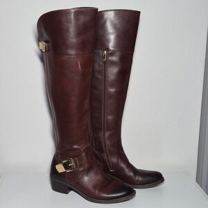 Vince Camuto Bocca Brown Riding Boots Classic Equestrian Style Knee High